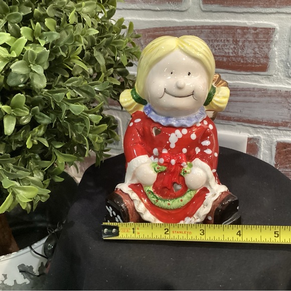 Raggedy Ann Type Doll - Ceramic Crafted - Candle Holder Decor - Very Nice - Picture 9 of 10